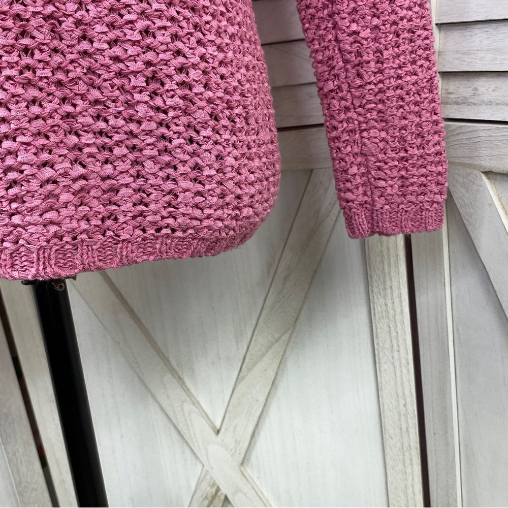 Preswick & Moore Loose Weave V-neck Sweater‎ Rose Pink Small - Picture 7 of 13
